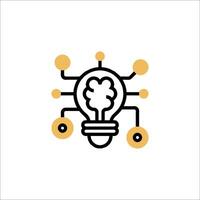 A light bulb with a brain inside it vector