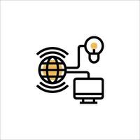 The icon for the internet and the globe vector