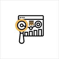 A magnifying glass is holding a chart vector
