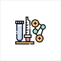 A laboratory test tube and a syringe vector