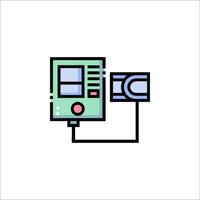 A medical device connected to a power source vector