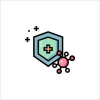 A shield with a cross on it and a virus vector
