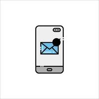 A phone with an envelope icon on it vector