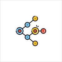 A line drawing of a network with dots vector