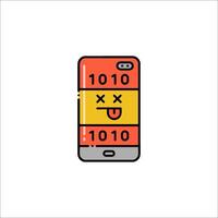 A phone with a smiley face on it vector