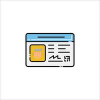 A line icon of a document on a white background vector