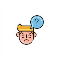 A man with a question mark on his head vector