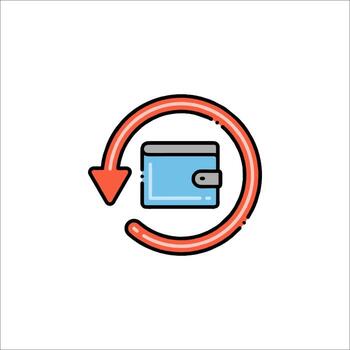 A wallet with an arrow pointing to it vector