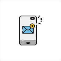 Email icon with phone and envelope vector