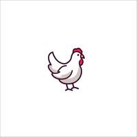 A chicken logo with a red beak vector