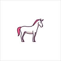 A unicorn is standing in a white background vector