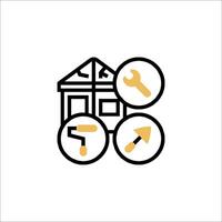 A house with a hammer and wrench icon vector