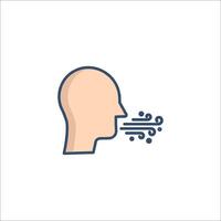 A man's head is blowing bubbles out of his mouth vector
