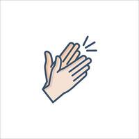 Two hands clapping icon on white background vector