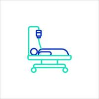 A hospital bed with a patient on it vector