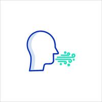 A person's head is blowing bubbles vector