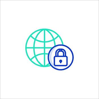 A globe with a padlock and a lock icon vector