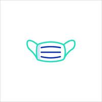 A blue and green mask on a white background vector
