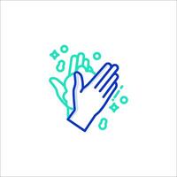 A hand with a hand gesture and bubbles vector