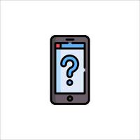 Mobile phone with question mark icon illustration vector