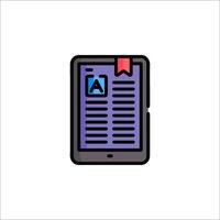 A tablet with a book icon on it vector