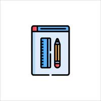 A notebook and pencil icon on a white background vector