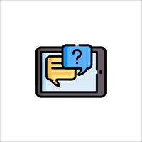 A tablet with a question mark on it vector