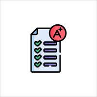 A checklist icon with a check mark on it vector