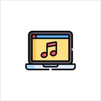 Music icon on laptop computer illustration vector