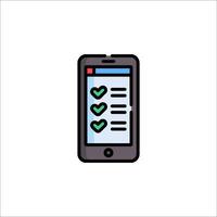 A smartphone with a checklist icon vector