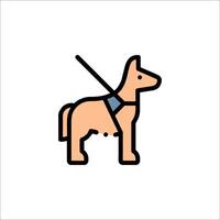 A dog with a harness on its back vector