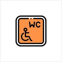A sign with the word wc on it vector