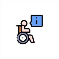 A person in a wheelchair with a speech bubble vector