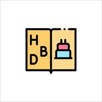 A book with the word hbd on it vector