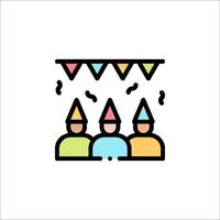 A line icon of people at a party vector