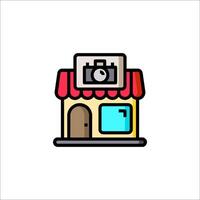 A camera store icon on a white background vector