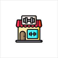 A gym store icon with a barbell vector