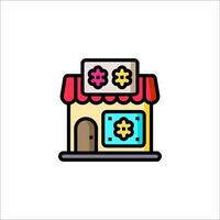 A colorful icon of a shop with a sign on it vector