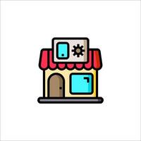 A small store icon with a clock on the front vector