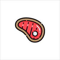 Meat icon in a cartoon style vector