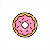 Donut icon in a flat style on a white background vector