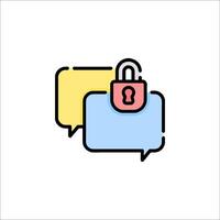 A speech bubble with a lock icon vector