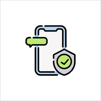 A phone with a check mark on it vector