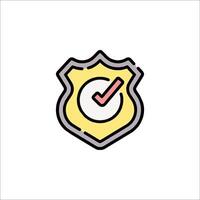 A police badge with a tick mark on it vector