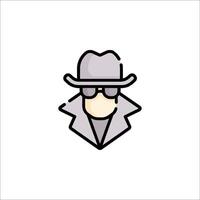 A man in a hat and sunglasses icon vector