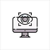 A computer monitor with an eye icon vector