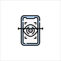 A phone with an eye icon on it vector