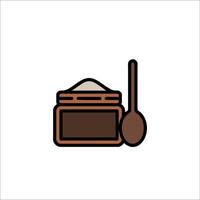 A jar of sugar and spoon icon vector