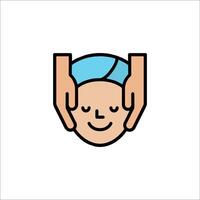 A cartoon face with hands holding it up vector