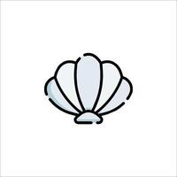 Sea shell icon in line style on white background vector